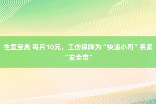 性爱宝典 每月10元，工伤保障为“快递小哥”系紧“安全带”